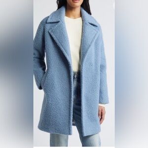 BCBGMAXAZRIA Walker Notch Lapel Longline Bouclé Coat